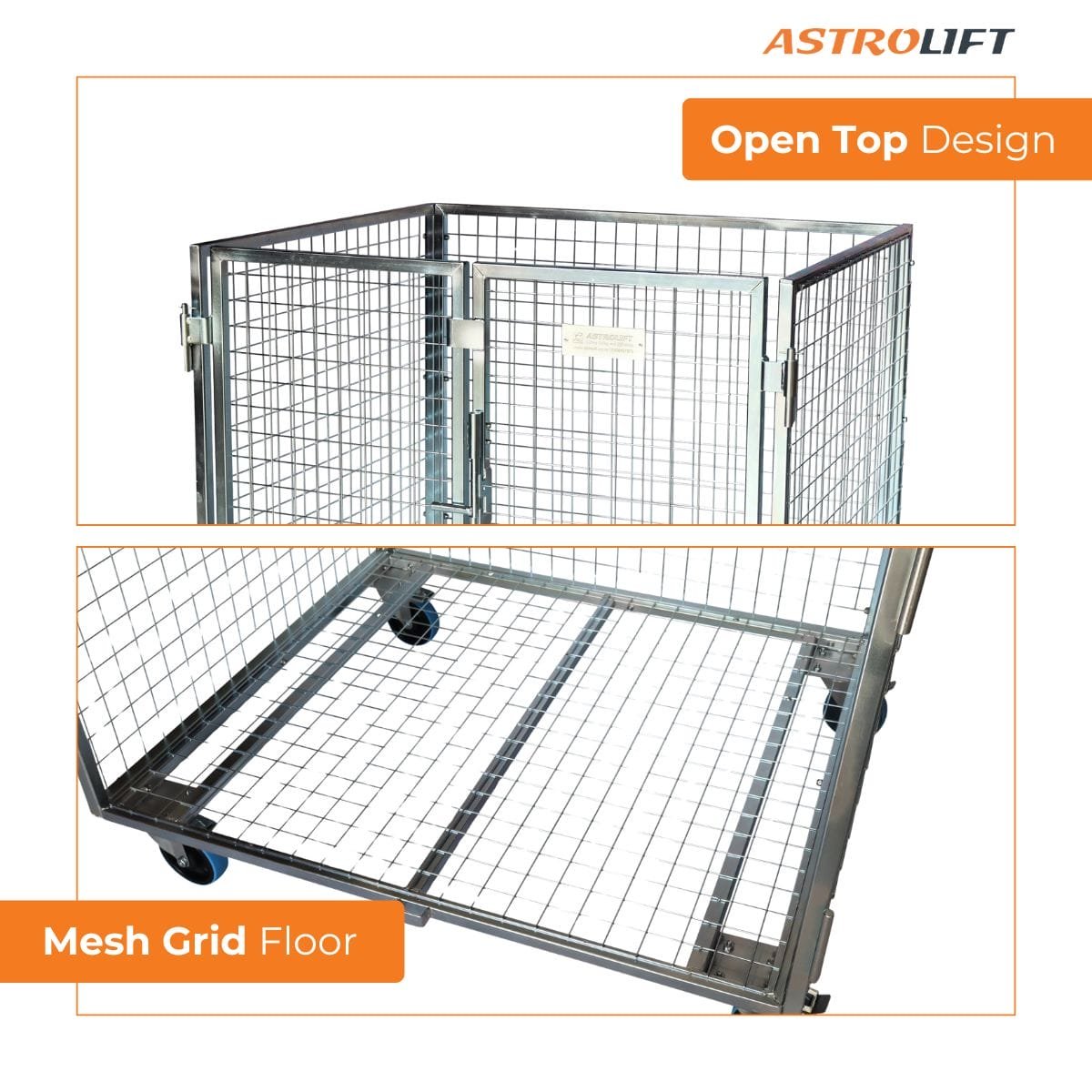 Buy Cage Trolley (Dual-door - Small) in Cage Trolley from Astrolift NZ